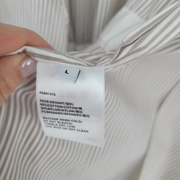 LAFAYETTE 148 stripe blazer cardigan cotton tie back jacket size Large - Picture 7 of 7